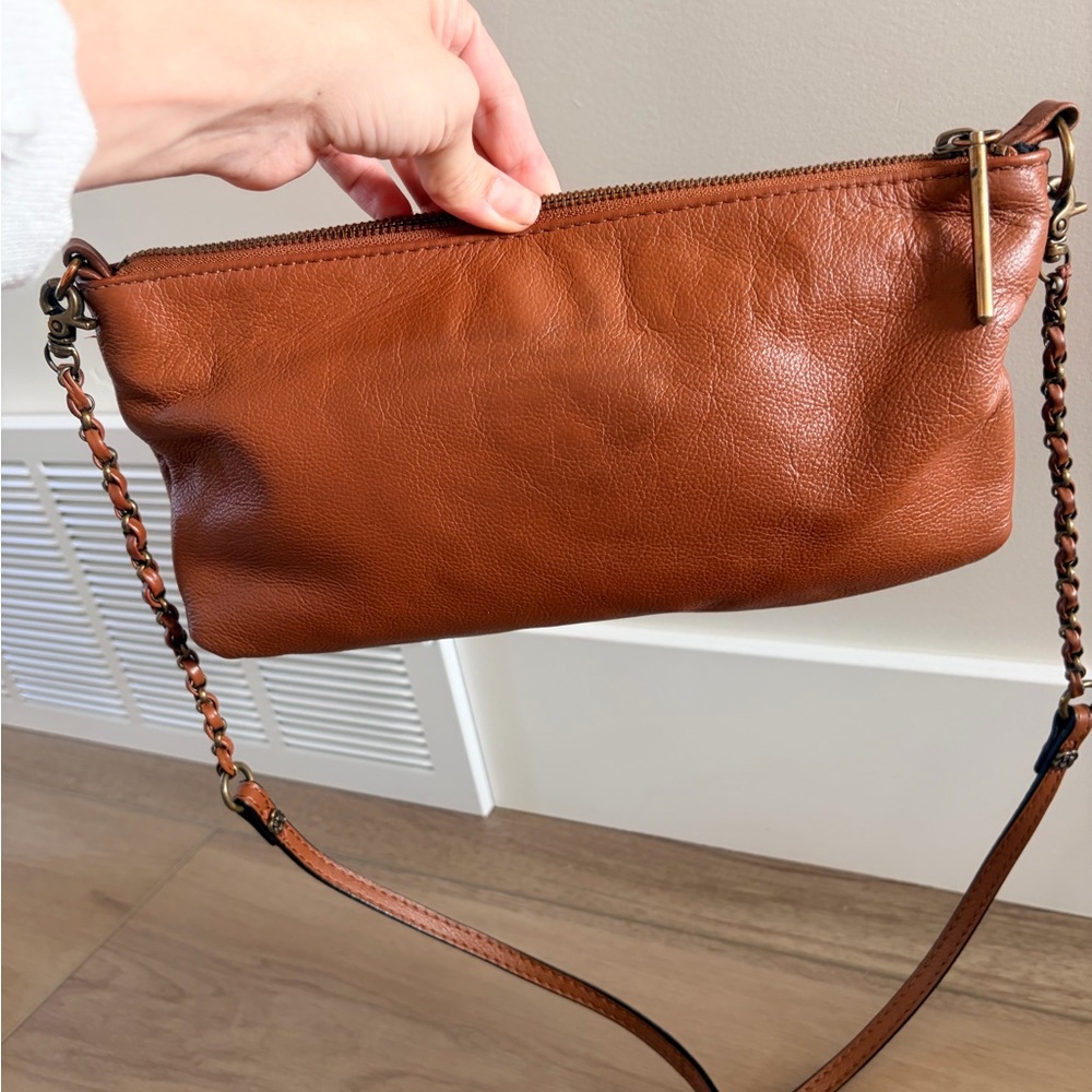 Elliott Lucca Brown Leather Convertible Crossbody Purse - Picture 4 of 8
